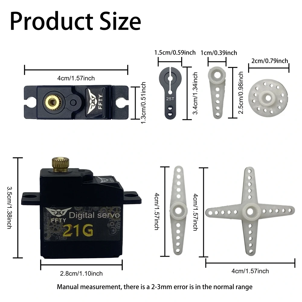 2/4 PCS 2G 21G Servo numérique Micro Servo 2G180 °   21G/270 °   Servomoteur pour voitures RC, robots, avions, drones, navires spatiaux