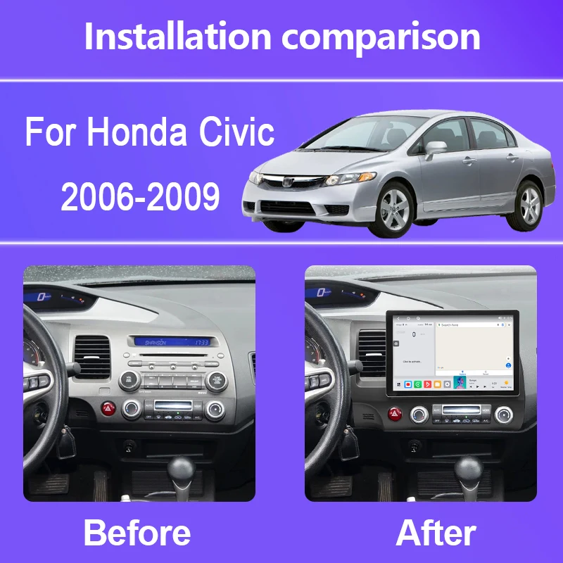 For Honda Civic 2006-2009 2K UIS 7862S Android 12.0 Octa Core 8+256G 11.5 inch Car Multimedia Player Stereo Receiver Radio