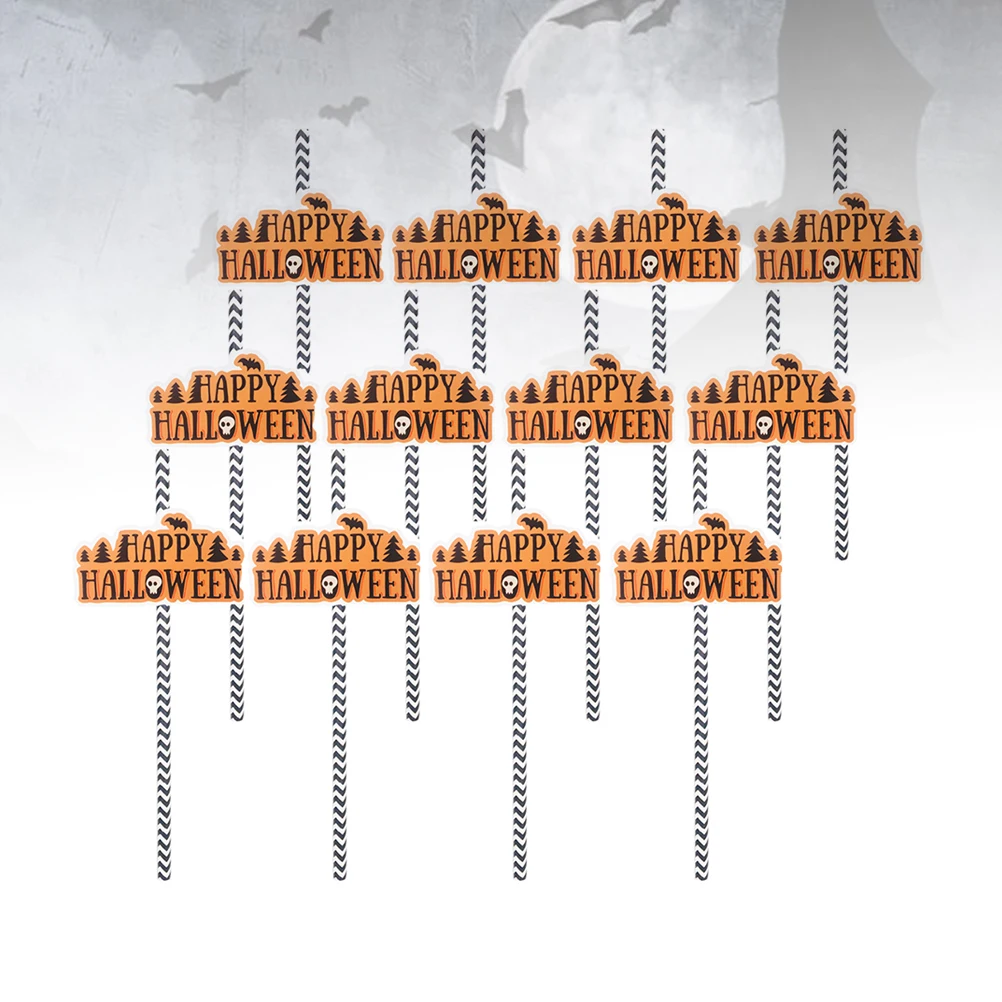 

12 Pcs Halloween Straws Disposable Silicone Covers Plastic Thick 1000 Pieces Drinking