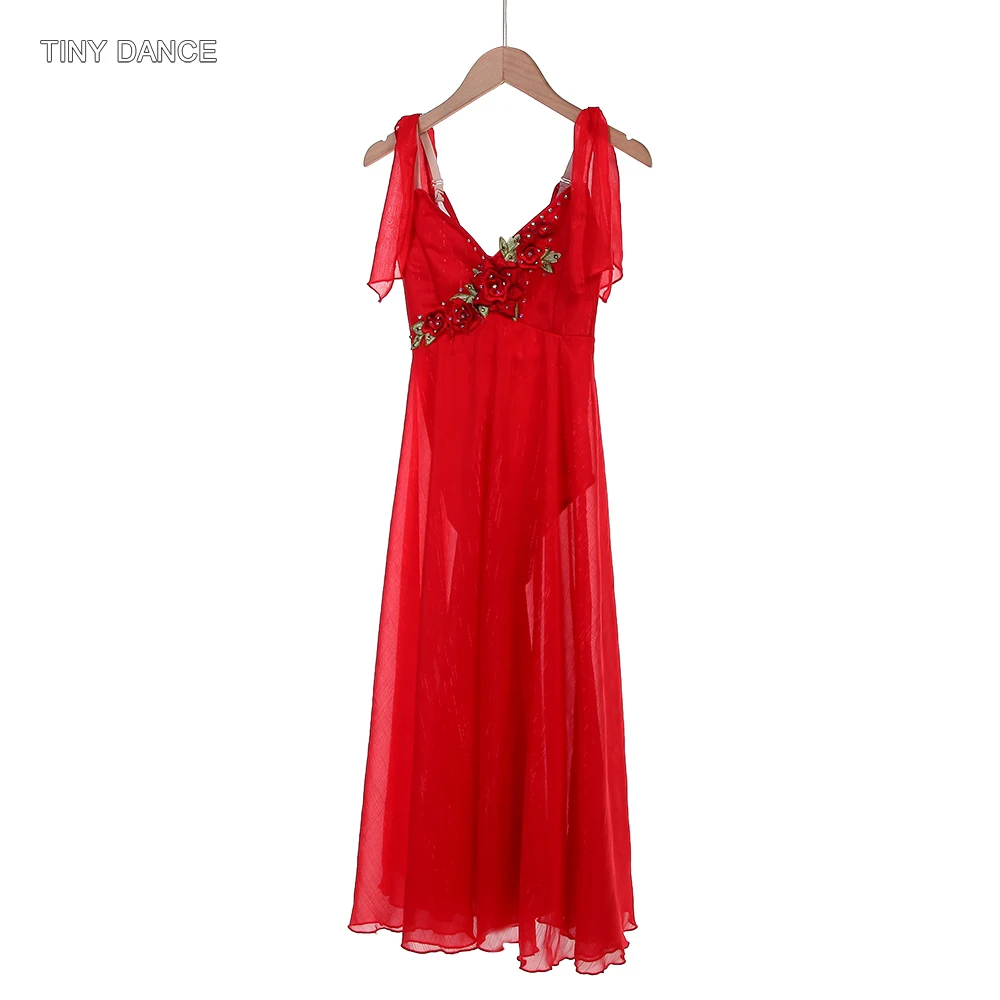 สีแดง Professional บัลเล่ต์เต้นรําชุดผู้ใหญ่ที่กําหนดเอง Ballerina SOLO เครื่องแต่งกายผู้หญิง Dancewear สําหรับประสิทธิภาพ B25671