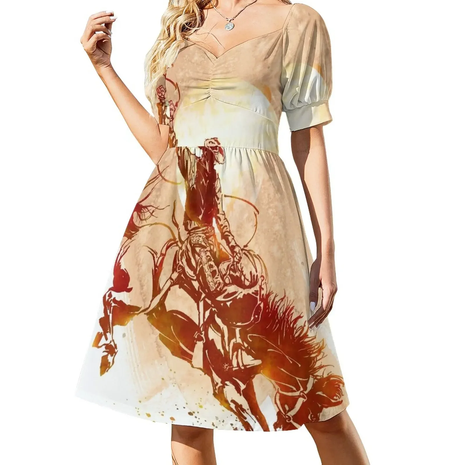 

Bucking Bronco Short-Sleeved Dress long dress women dresses for official occasions women's summer dresses 2025 prom clothes