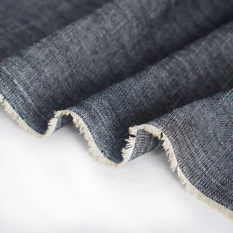 В наличии Низкая цена оптом 190GSM Простая легкая джинсовая ткань на метр и изготовленная на заказ кий для шитья рубашек, одежды, дивана, ткани