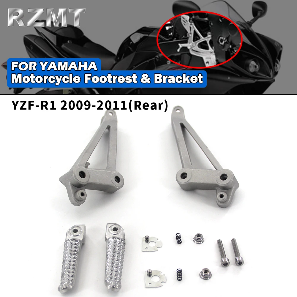 

Motorcycle Footrest & Bracket For Yamaha YZF-R1 2009-2011 Folding Parts Rear Passenger Foot Rests Pedal Bracket Assembly Kit