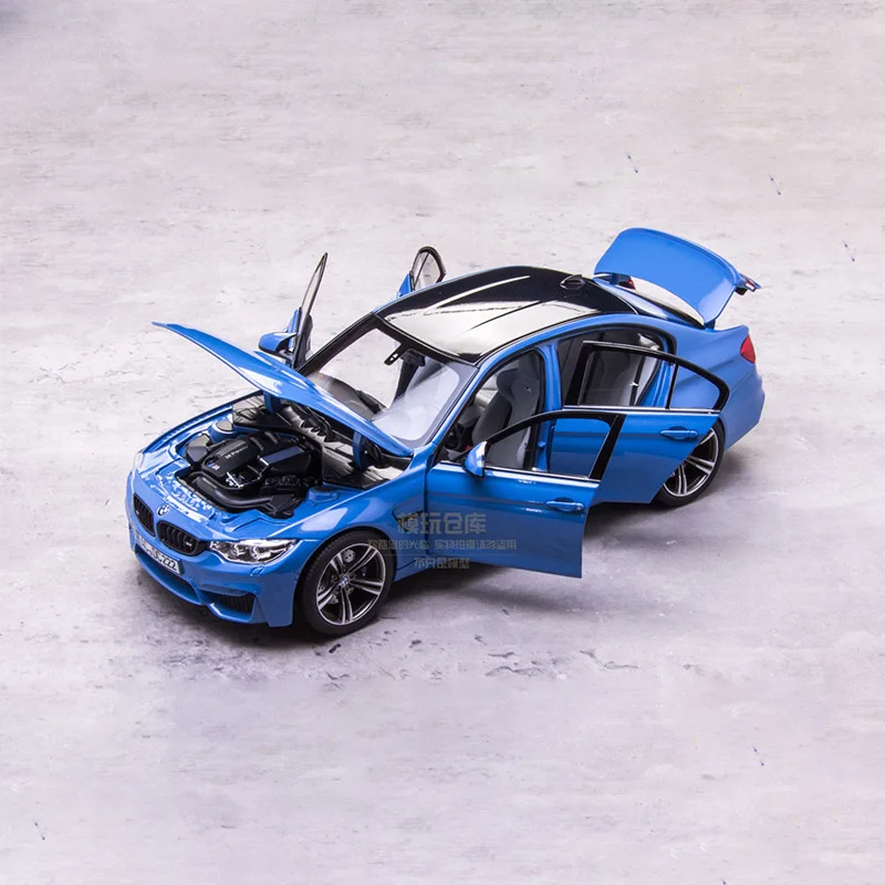 Diecast Original 1:18 Scale BMW M3 F80 จําลองรถรุ่น STATIC จอแสดงผลสะสมของเล่นของขวัญของที่ระลึกตกแต่ง