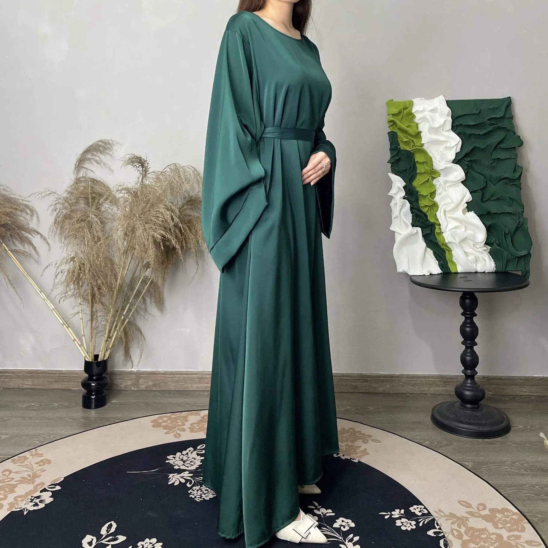 

Basic Middle East Türkiye Solid Large Multicolor Robe Dress