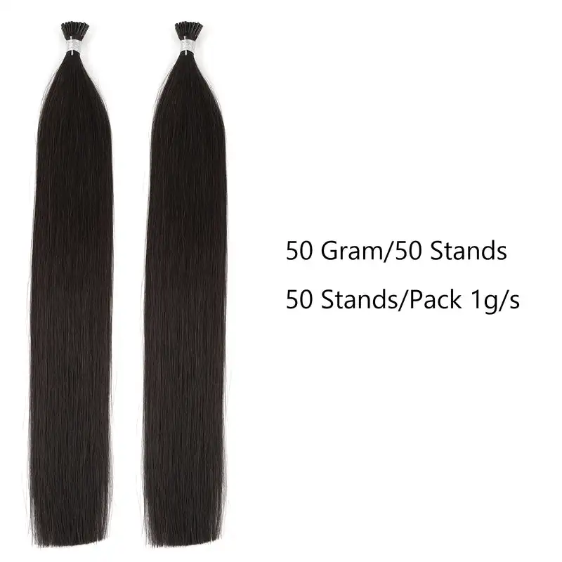 Extensões de cabelo liso com ponta i, 100% cabelo humano em massa para mulheres, 10a, cabelo indiano, natural, preto, brasileiro, remy, para salão de beleza, 30 polegadas