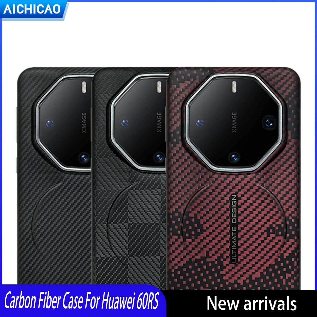 ACC-Real Carbon Fiber Case for Huawei Mate 60RS, Aramid Fiber, Ultra-Thin, Anti-Drop, Hard Cover, Huawei Mate 60RS