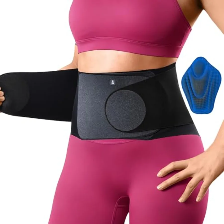 

Ultra Thin Back Brace for Women Men, Seamless Yoga Fabric for All Day Comfort, Slim-Fit, Wear under Clothes, Removable Lumbar P