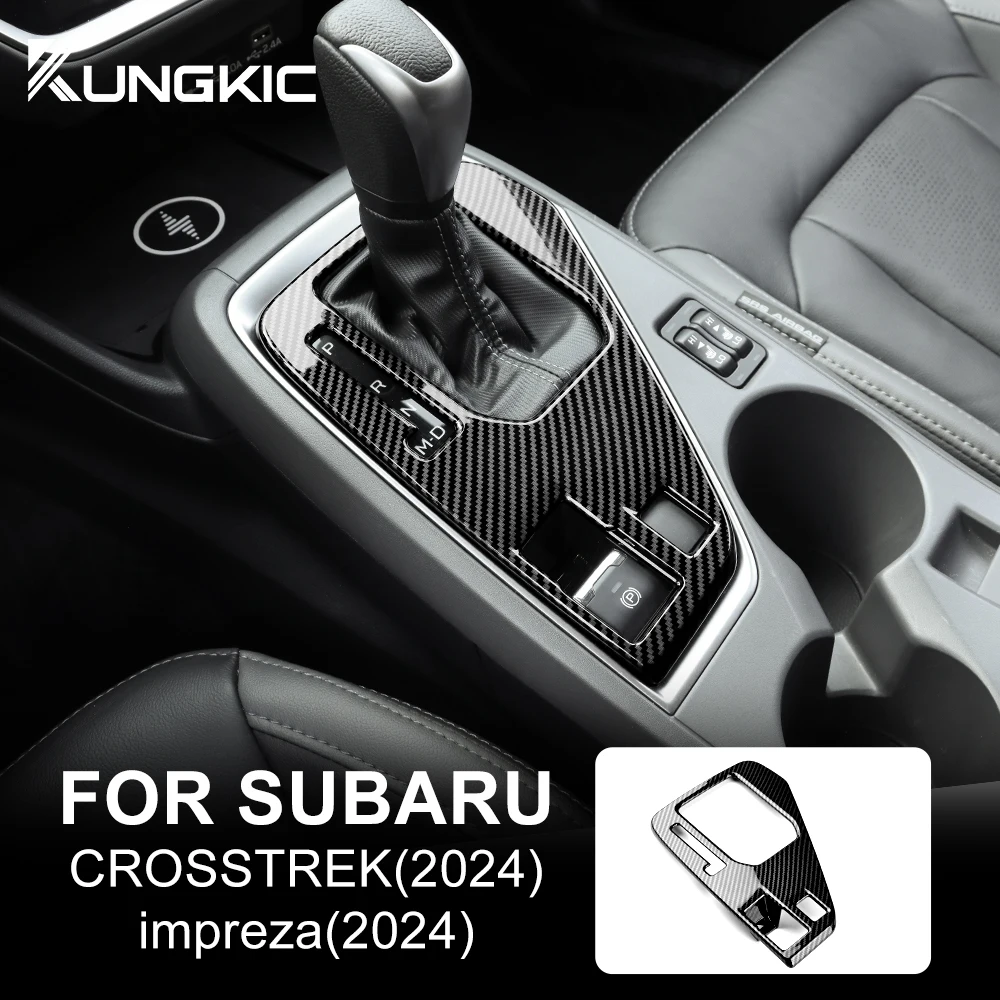 Naklejka z włókna węglowego ABS do Subaru Crosstrek 2024 Impreza 2024 Samochodowy panel zmiany biegów Lewostronna kierownica Akcesoria do wykończenia wnętrza