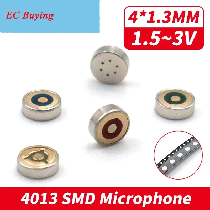 10Pcs/Lot 4013 Microphone MIC Condenser Electret 4MM Microphone Pickup 4*1.3MM MP3 Accessories For Toy Walkie-talkie