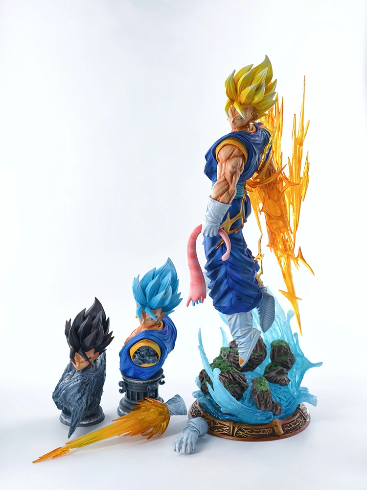 JT Neue 40cm Dragon Ball Cloud Rising Vegetto Höhe 3 Kopf-Skulpturen Austauschbare Hände Anime-Figur Dekoration Sammlerstück Spielzeug – Detail 4