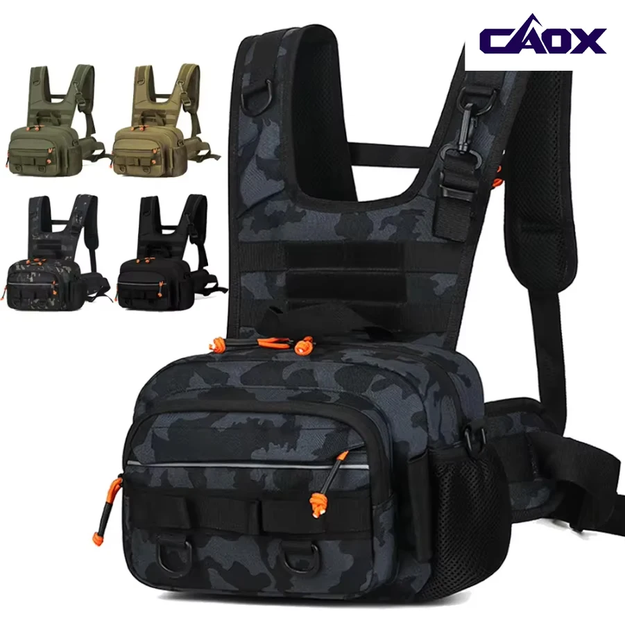 

Fishing Lure Front Chest Vest Travel Backpack Camping Hiking Outdoor Cycling Mountaineering Gear Tactical Tackle Bag for Men Sac