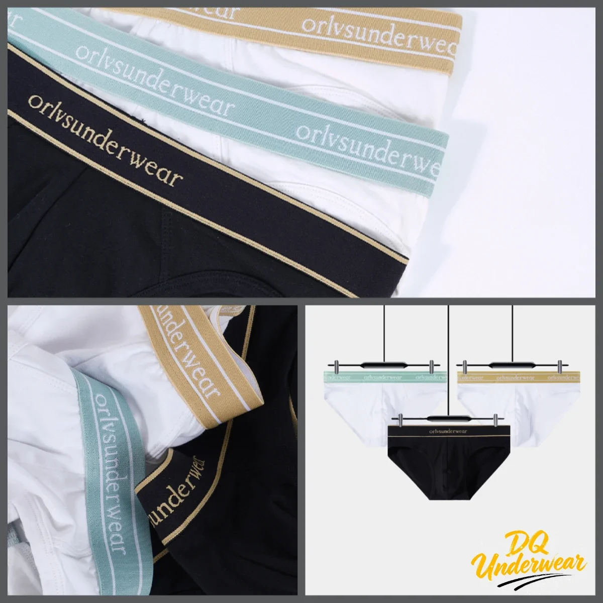 1PCS Striped Edge Brand Printed Waist Men Triangle Briefs Low Cut Solid Color Comfort Fit Male Underpants OR6221