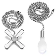 Ceiling Fan Pull Chain Set Beaded Ball Extension Chains with Light Bulb Pulls & Connector for Ceiling Fan Light Fixtures