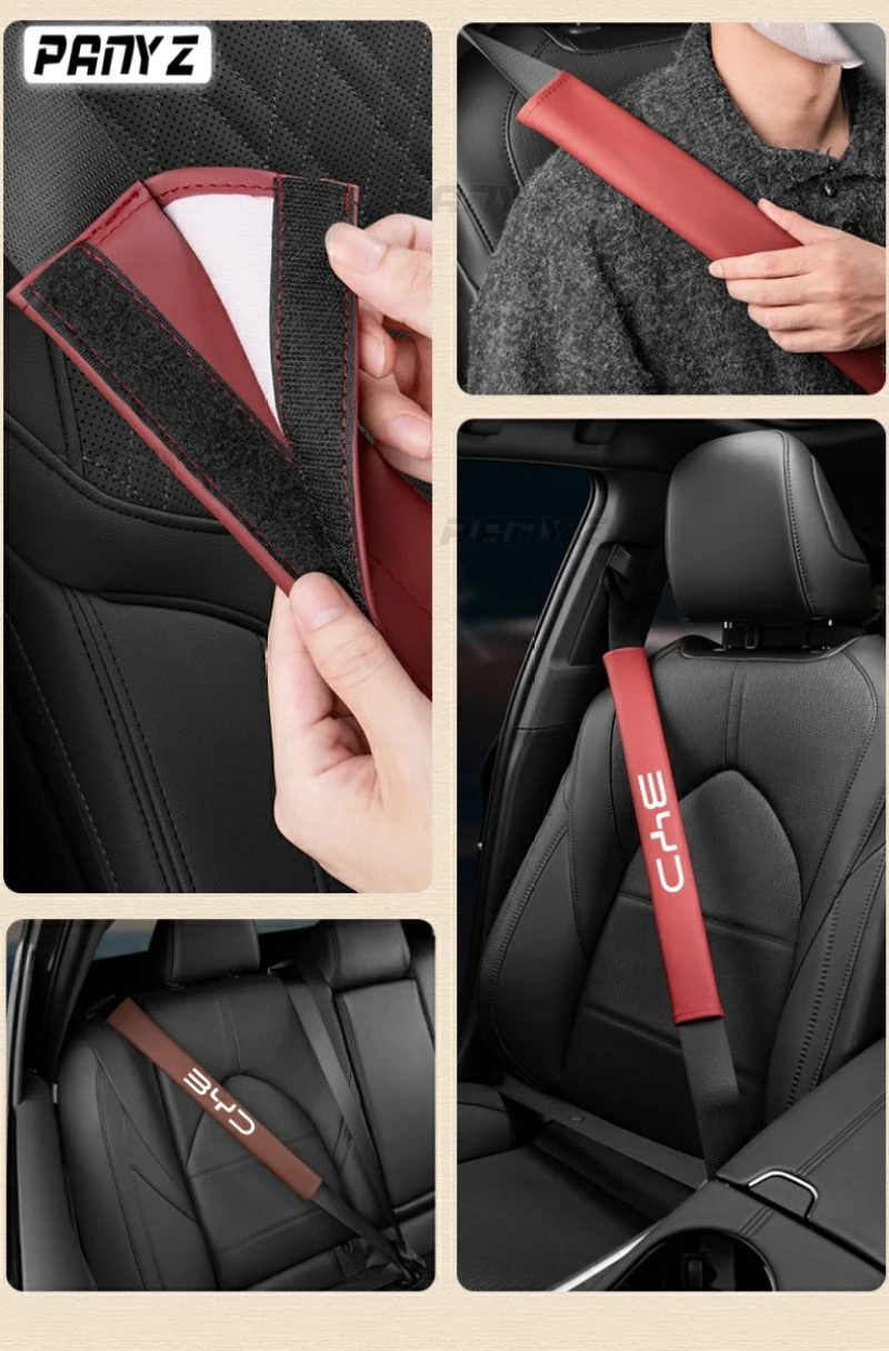 Universal Car seat belt PU Leather Safety Belt Shoulder Cover Breathable Protection For Audi Benz Toyota Honda VW KIA  Tesla
