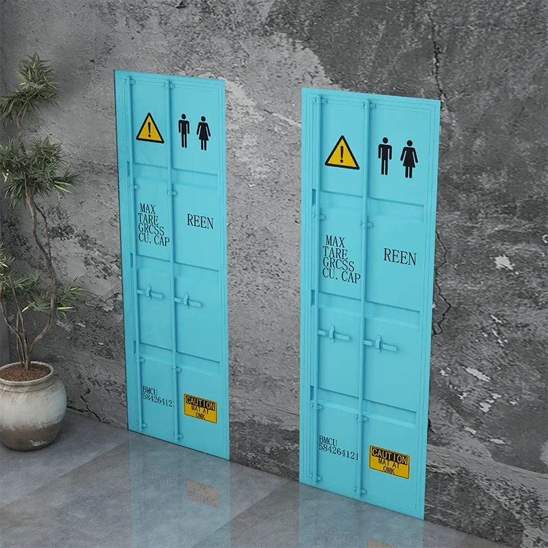 for Retro Industrial Style Wrought Iron Container Door Creative Entrance for Restaurant Bar Toilet