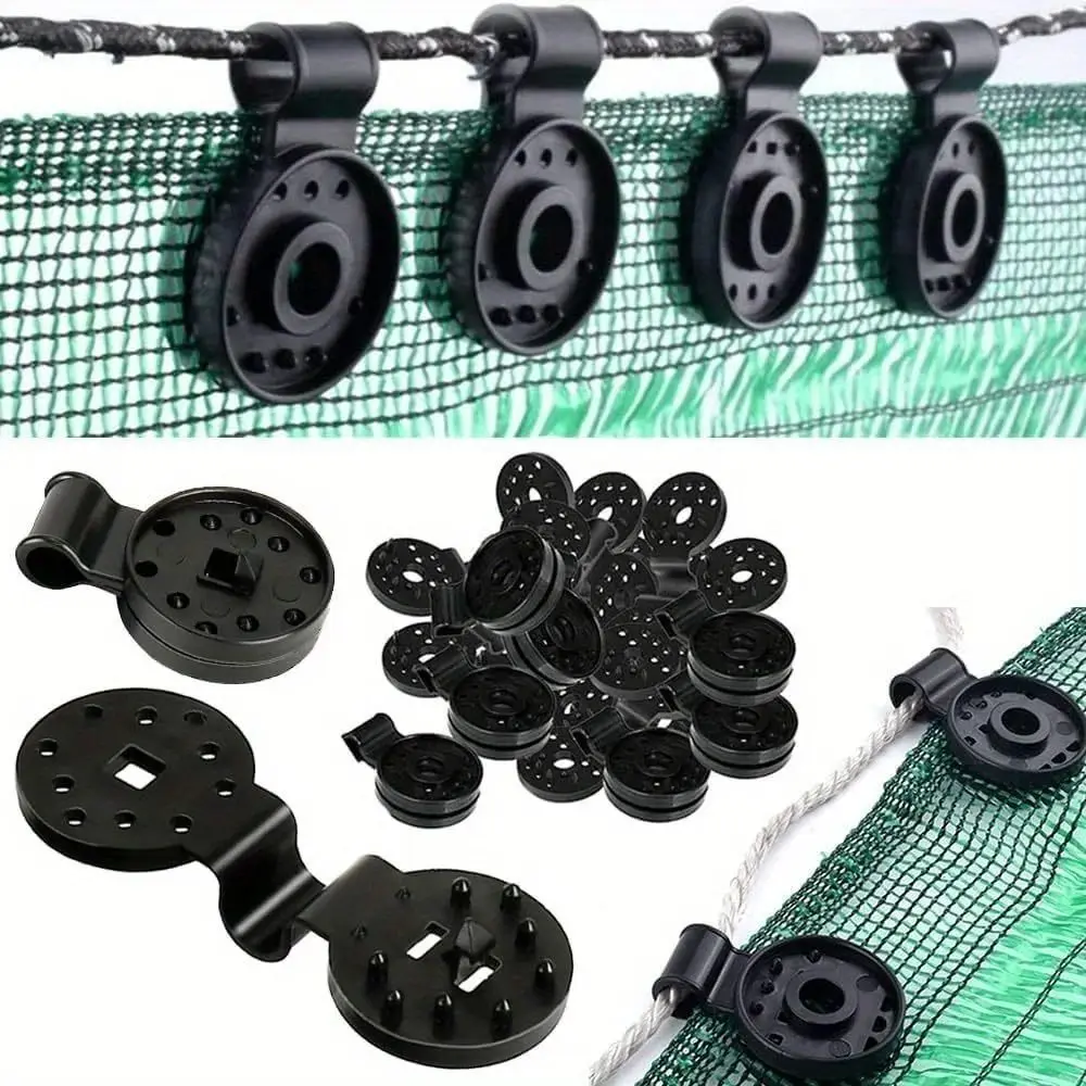 

100pcs Plastic Sunshade Net Fixing Clip Special Removable Sunshade Network Card Clip Reusable Black Hook Fastener Anti Bird Net