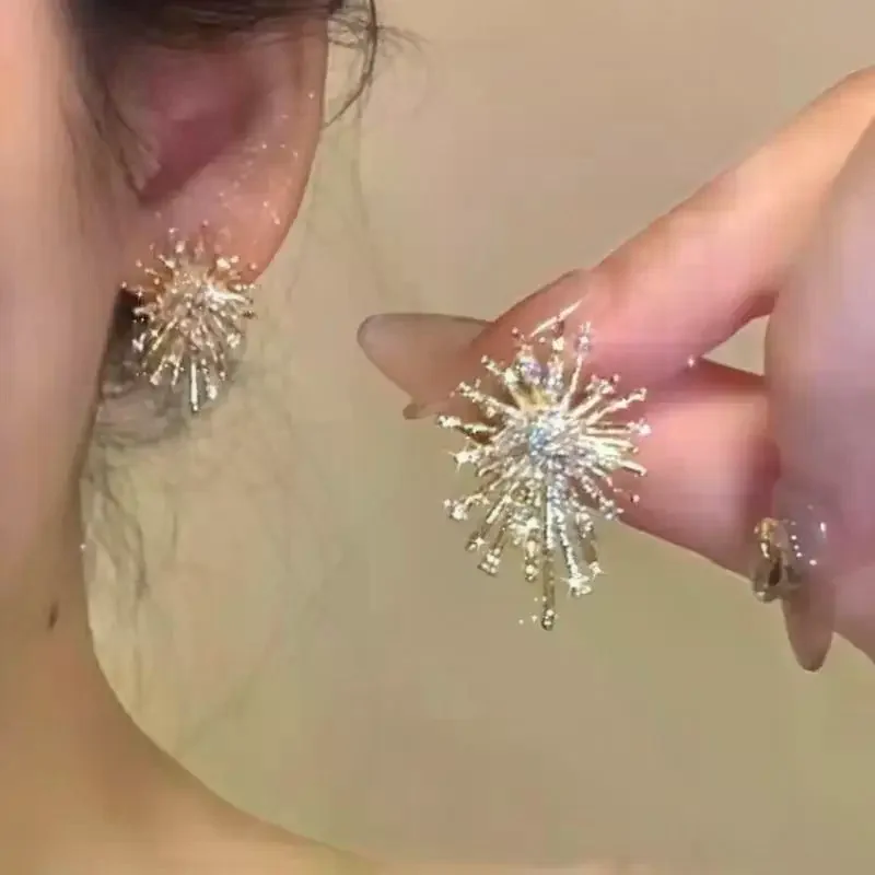 Trend-setting Zircon Snowflake Earrings with Imitation Pearl for Women; Apt Christmas Party Accessory or Present