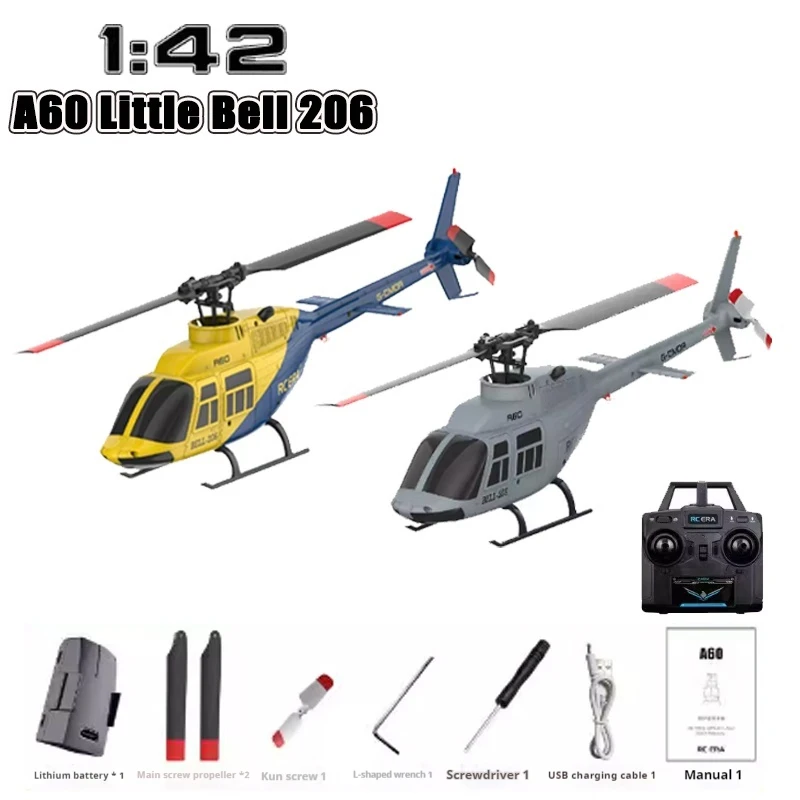 Rcera a60 mini sino versão de fluxo óptico avião de controle remoto de 4 vias durável brinquedo de helicóptero de simulação de pá única