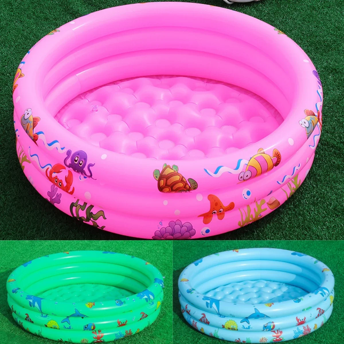 Reusable Inflatable Swimming Pool Double Layer Garden Portable Thickened For Kids Water Toys Party Round Indoor Outdoor Paddling