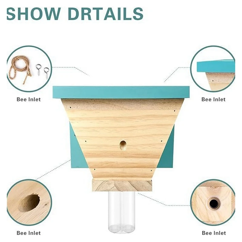 

Wood Carpenter Bee Trap For Outside - Wood Boring Bee Trap-Nature Shed Style Carpenter Bee Traps Outdoor Hanging Durable