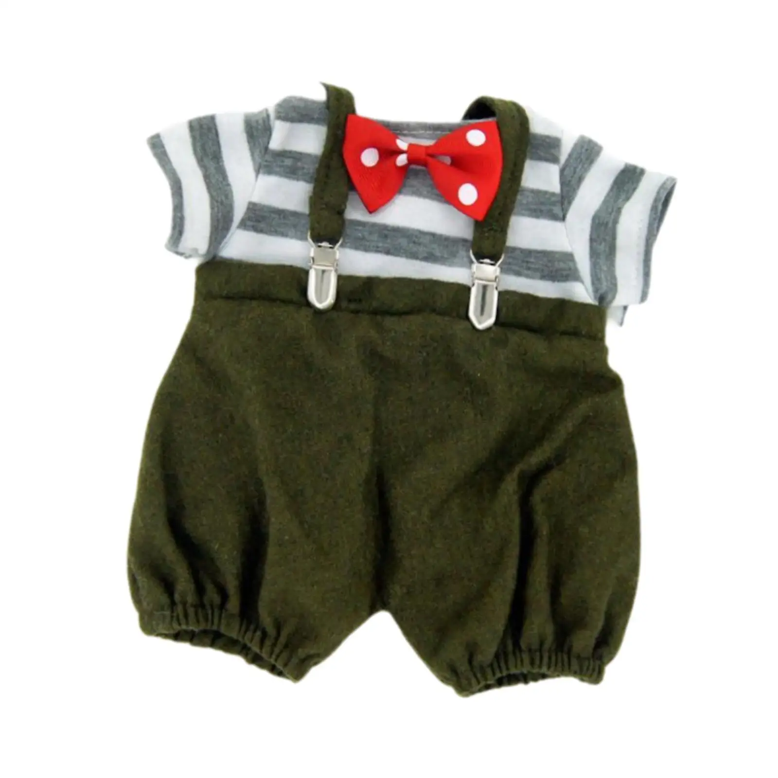 3 Stück modische Puppen, Hosenträgerhosen und T-Shirts, Fliege, Outfits, Miniaturkleidung für 15-Zoll-Puppen, zum Anziehen, Geburtstagsgeschenke