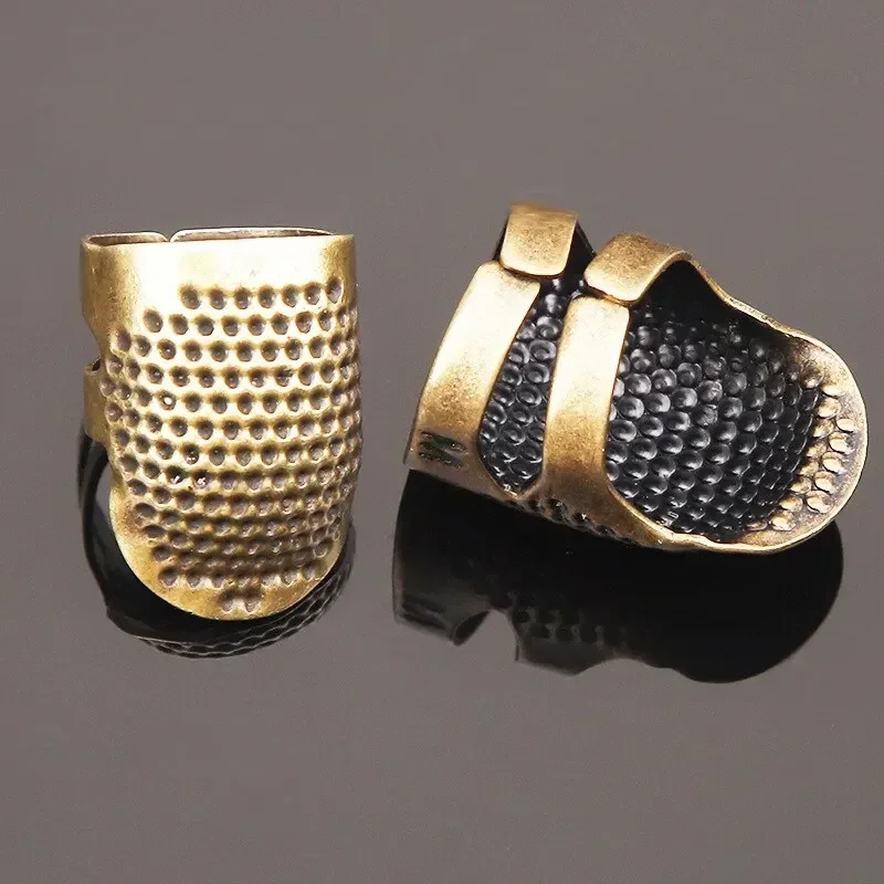 Copper Thimble Sewing Retro Finger Protector Anti Slip Ring For Protect Fingers During Sewing Sewing Supplies Sew Tools