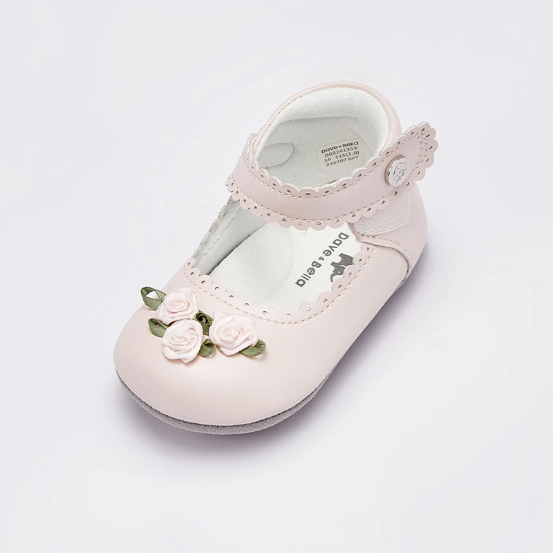 Dave Bella Pink Baby Shoes Floral Baby Girl Shoes Children Princess Shoes Non-Slip Newborn First Shoes DB3241353