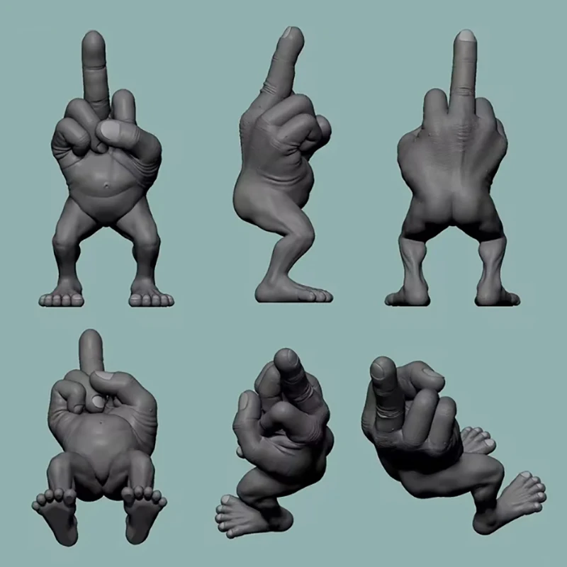 1Pc 3D Printed Desktop Decorations Middle Finger Figure With Legs Refers To Funny Office Desk Ornaments Funny Toys