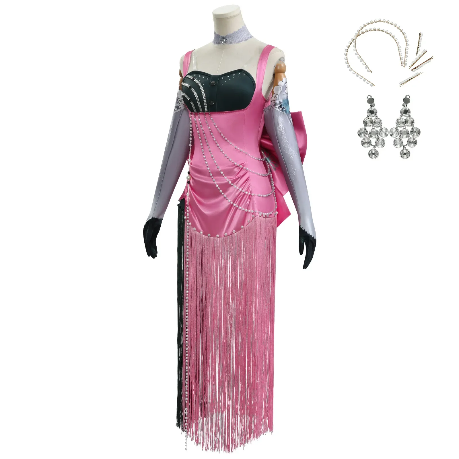 Reverse:1999 37 Anjo Nala Cosplay Costume Anime Ms. Kimberly Nala Hari Sexy Pink Dress Female Halloween Costumes