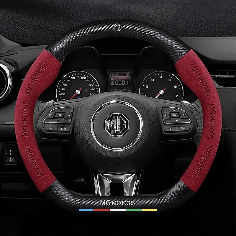 Carbon Fiber Car Steering Wheel Cover For BYD Atto 3 Seal Dolphin Han, Non-slip Soft Steering Wheel Protector Auto Interior Acce