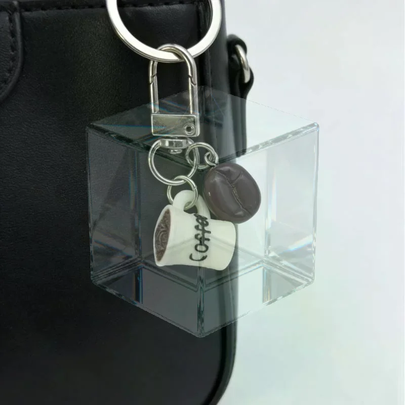 Cute Coffee Beans Coffee Cup Keychains For Men Women Keyring Friendship Accessories Birthday Gifts