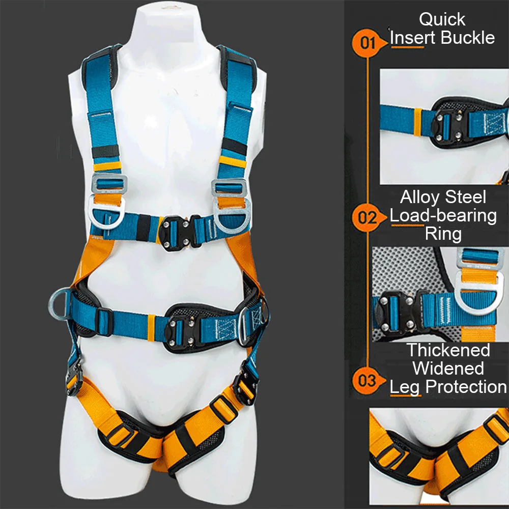 Full Body High Altitude Work Safety Harness Five-point Safety Belt Outdoor Climbing Training Work Construction Protect Equipment