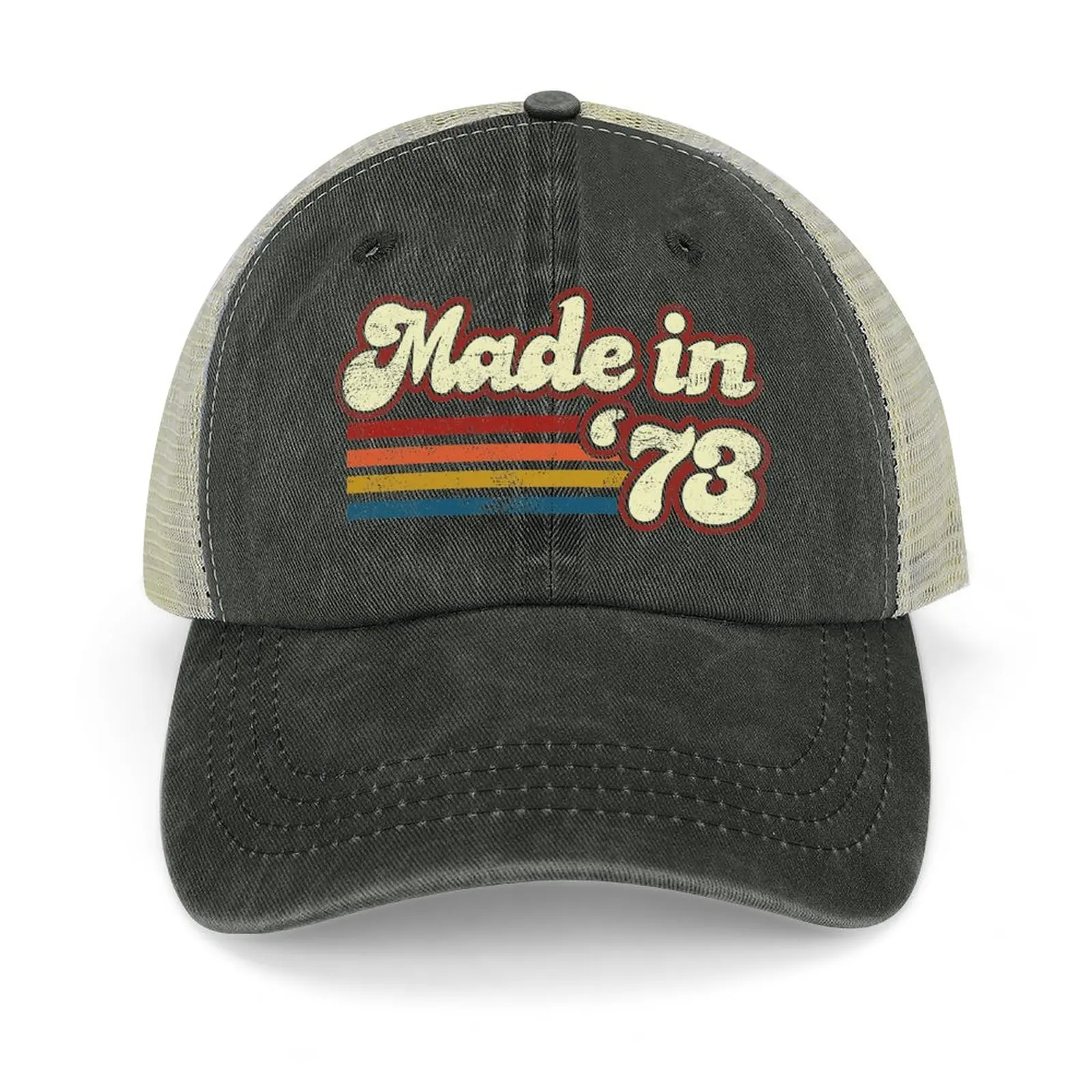 

Vintage 1973 48th Birthday Made in 1973 Born in 1973 Cowboy Hat foam party hats dad hat black Mens Tennis Women'S