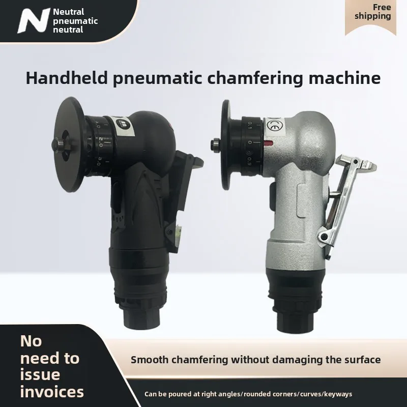 Pneumatic Chamfering Machine, Small 45-Degree Metal Chamferer, Handheld Woodworking Edge Trimming and Deburring R-Corner Arc Machine