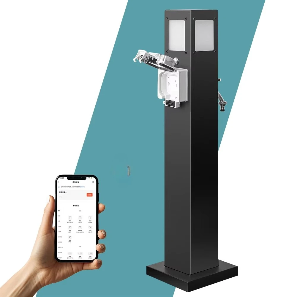 

Outdoor multi-function 304 stainless steel power socket and antifreeze faucet with mobile WiFi control