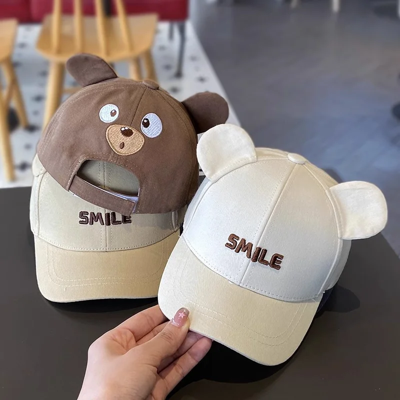 Luxury Little Letter Bear Children Baseball Cap Girls Boy Hats Kid Summer Outdoors Sunscreen Hats Fashion Child Gifts