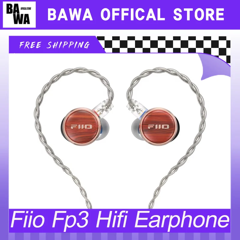 Fiio Fp3 Hifi Earphone 14.5mm Planar Diaphragm Driver In Ear Wood Faceplate 0.78mm Cable For For Audiophile Musician Gifts Gamer