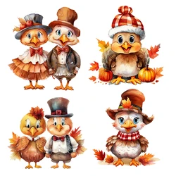 C215# Autumn Cartoon Chicken Wall Sticker Bathroom Toilet Decor Living Room Cabinet Refrigerator Home Decoration Decals