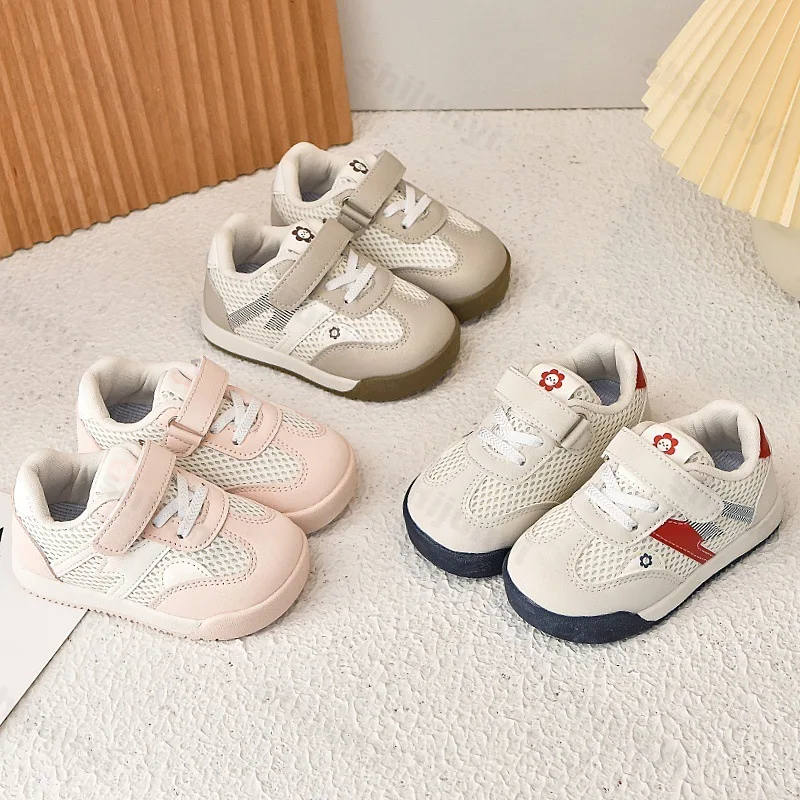 

2025 Spring Children Non slip Shoes Breathable Mesh Casual Soft Sole Casual Shoes Lightweight Comfortable Color Blocked Sneakers