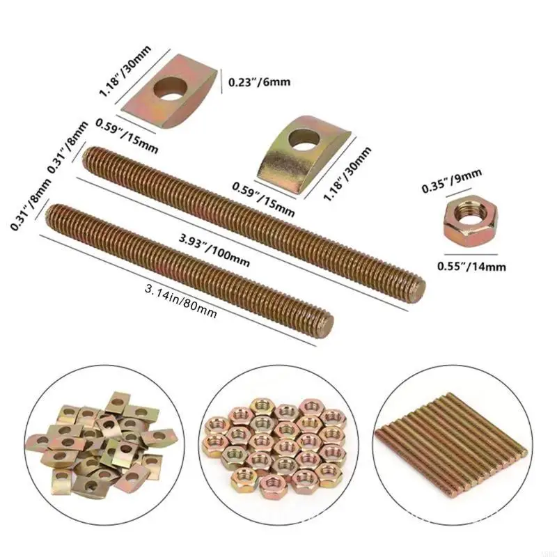 

10 set Countertop Joint Fasteners M8x80/M8x100 Furniture Connector set for Home