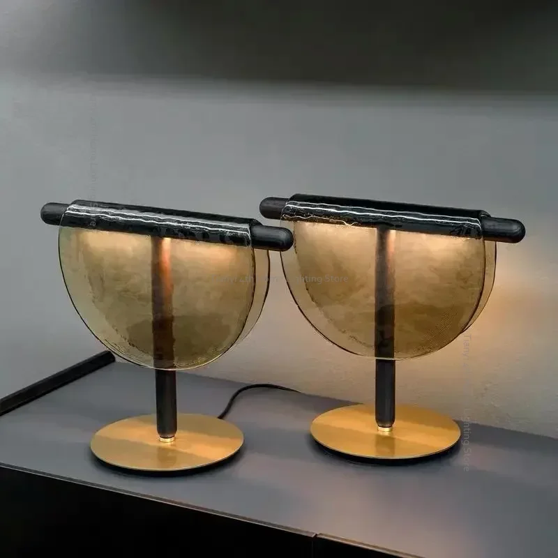

Neo-chinese Style Originality Glass Table Lamp American Design Living Room Bedroom Table Lamp Simple Indoor Lighting Lampar FYTL