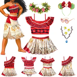 Summer Fairy Princess Moana Swimwear Girl Swimsuit Infant Baby Swimsuits Girls Beach Bikini Party Clothes Kids Bath Clothing Set