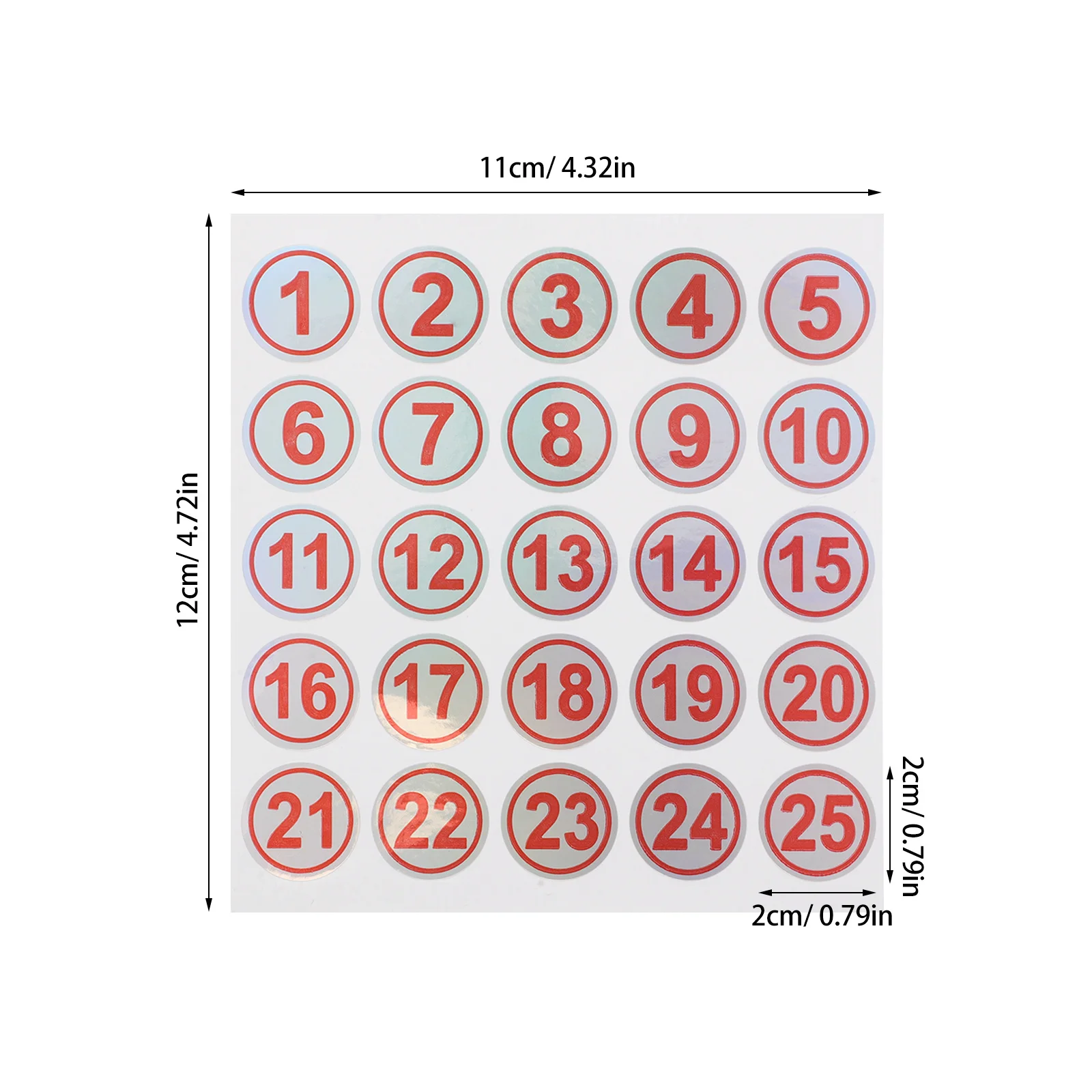 Waterproof Number Stickers 1-25 Self-Adhesive Tear-Resistant Dots For Bottles Cups Containers Outdoor School Office