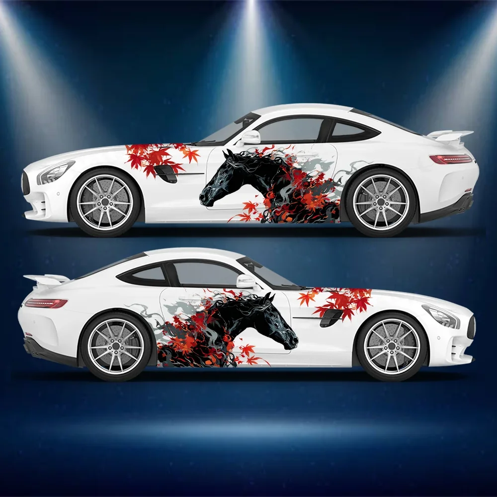 

Steed Red Maple Leaf Car Vinyl Wraps Decal Self-adhesive Anti Scratch Sticker Suitable for Trucks SUV Decor Auto Accessories