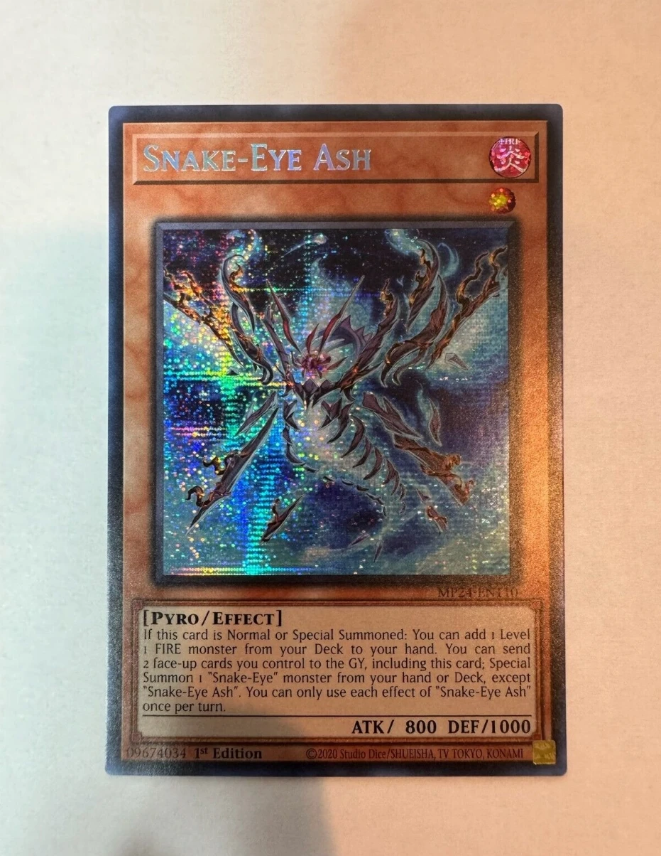 

Yugioh KONAMI Duel Monsters TCG MP24-EN110 Snake-Eye Ash Secret Rare English 1st Edition Collection Mint Card