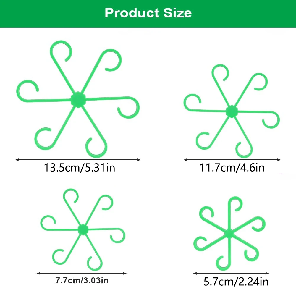 4Pcs Set of Plant Stem Support Clips, Horticultural Plant Turtle Back Bamboo Support Fixator, Hydroponic Tree Branch Fixation