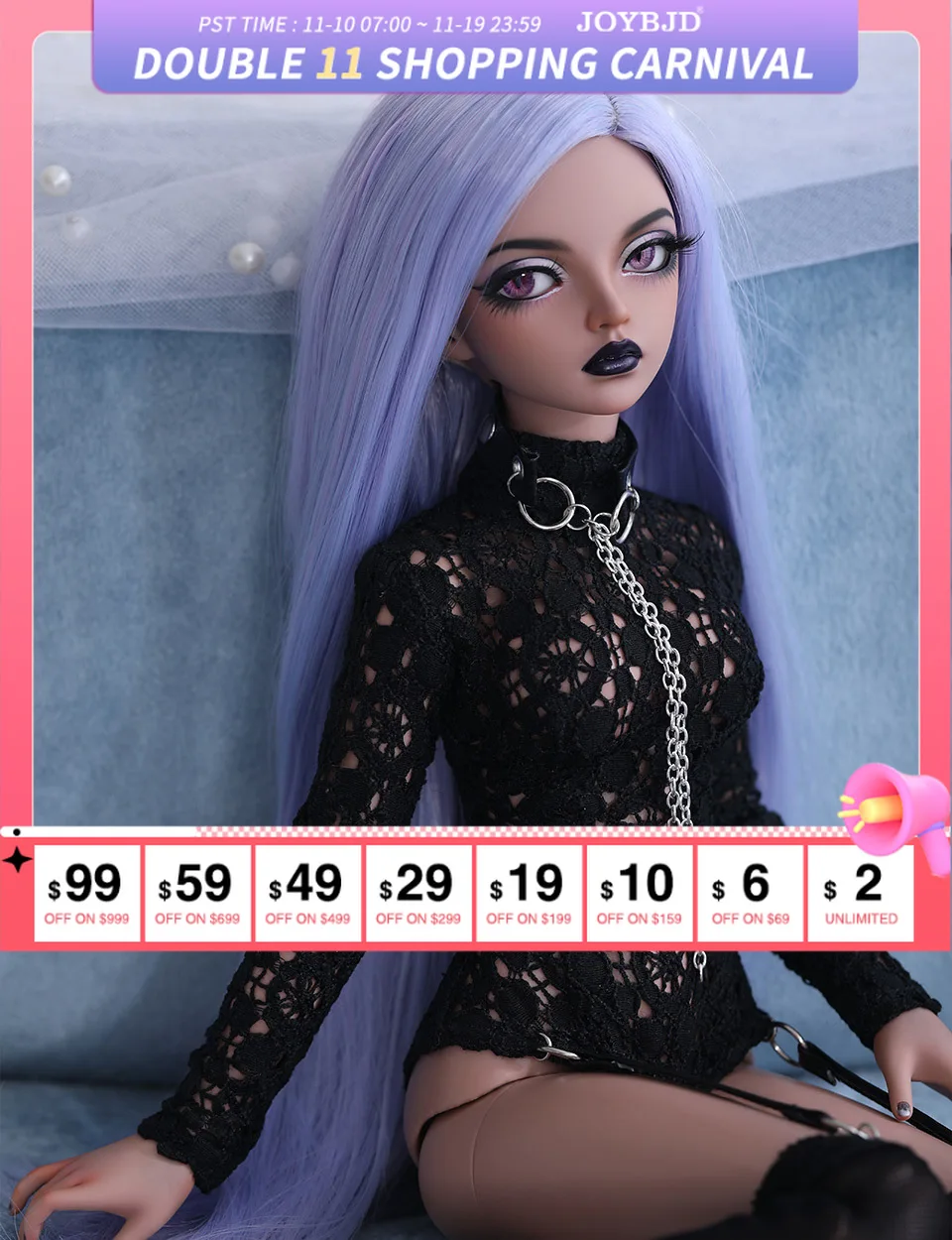 

BJD Clothes for LDS Cai #4 chest 1/4 BJD Accessories Beautiful Girl Body Doll Dress For Slim Female Body Bjd doll accessories