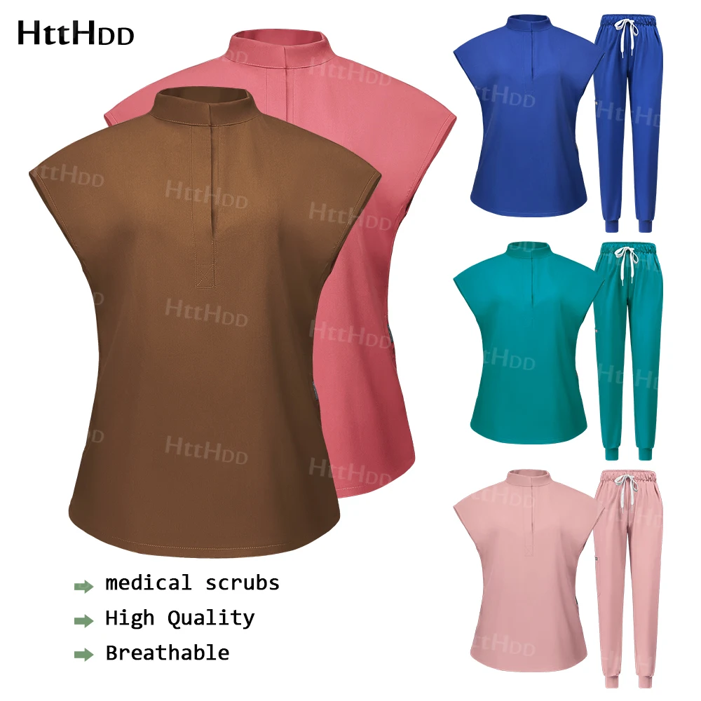 

Nurse Uniforms for Hospital Clinics Beauty Salon Spa Beautician Cleaning Work Wear Women Pediatric Nursing Scrub Medical Uniform