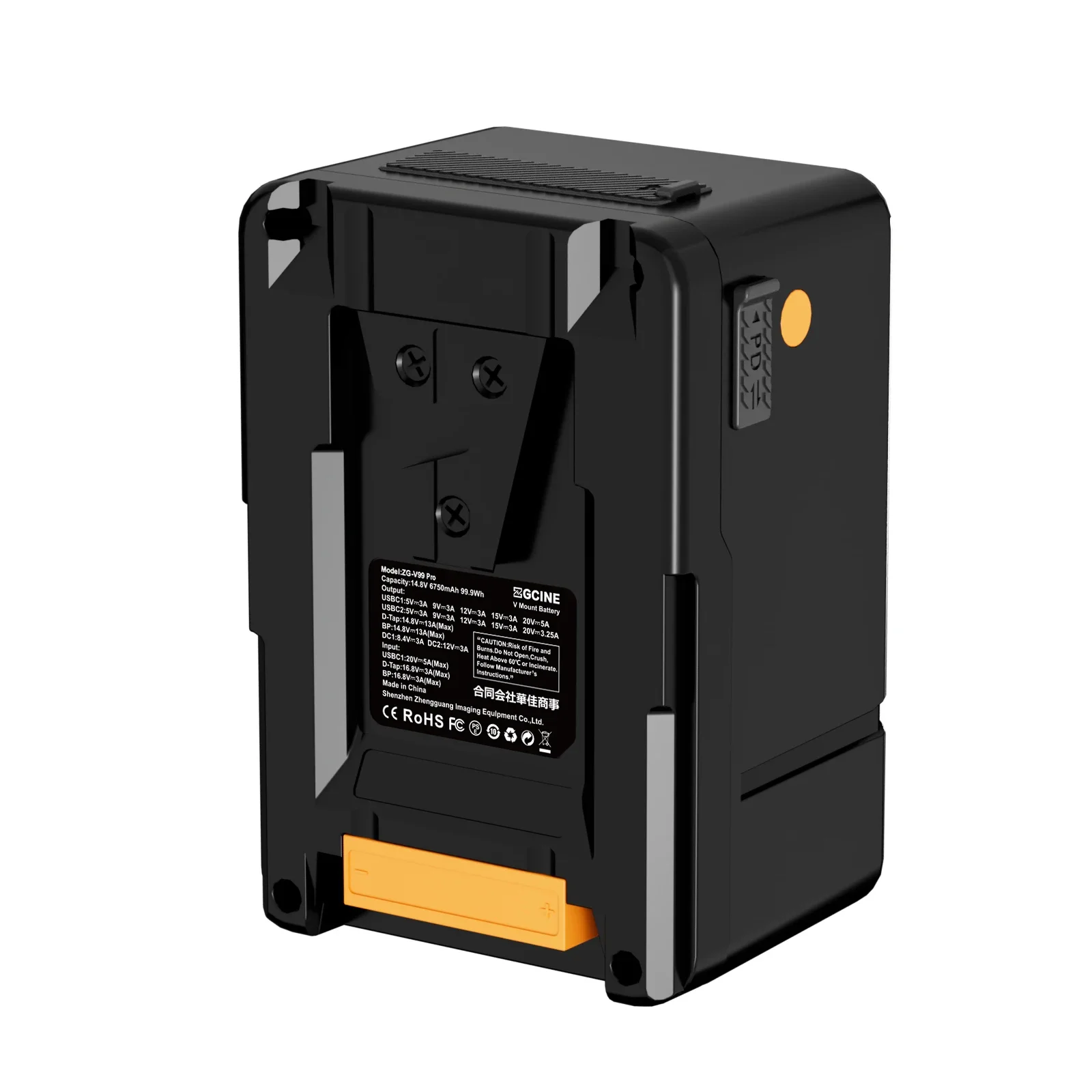 بطارية ZGCINE ZG-V99 Pro V-Mount تم ترقيتها مع سرعة شحن أسرع PD100W، والمزيد من المنافذ ووظيفة العرض الذكية في الوقت الحقيقي
